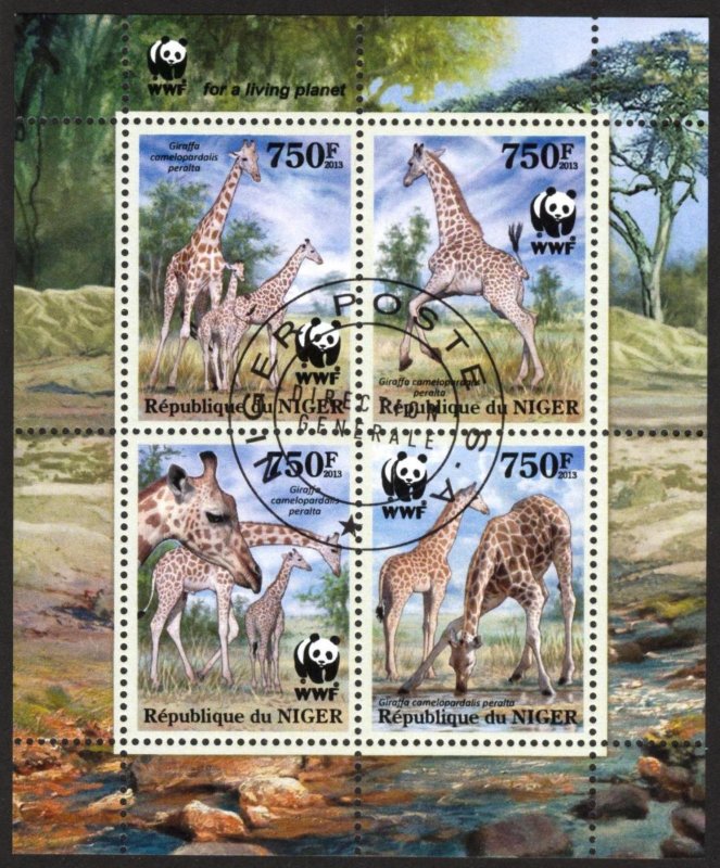Niger 2013 WWF Giraffes Sheet Used / CTO