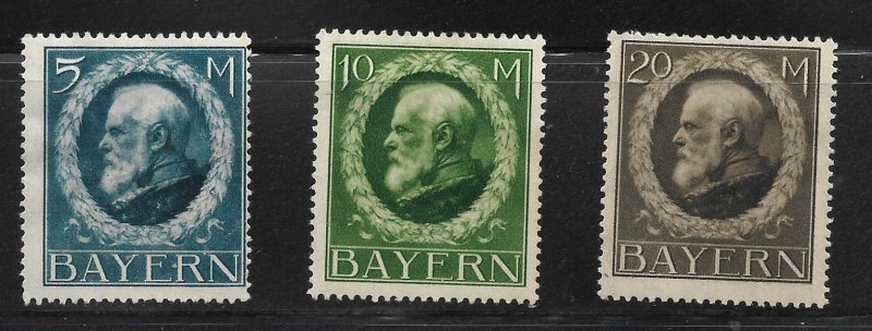 Bavaria - Scott #112-114 King Ludwig III - F VF Unused (MH)