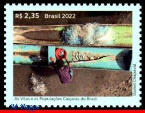 22-10 BRAZIL 2022 VILLAGES AND CAIÇARA POPULATIONS OF BRAZIL, FISH, BOATS, MNH