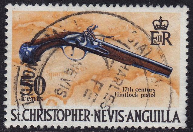 St. Kitts-Nevis - 1973 - Scott #218a - used - Pistol