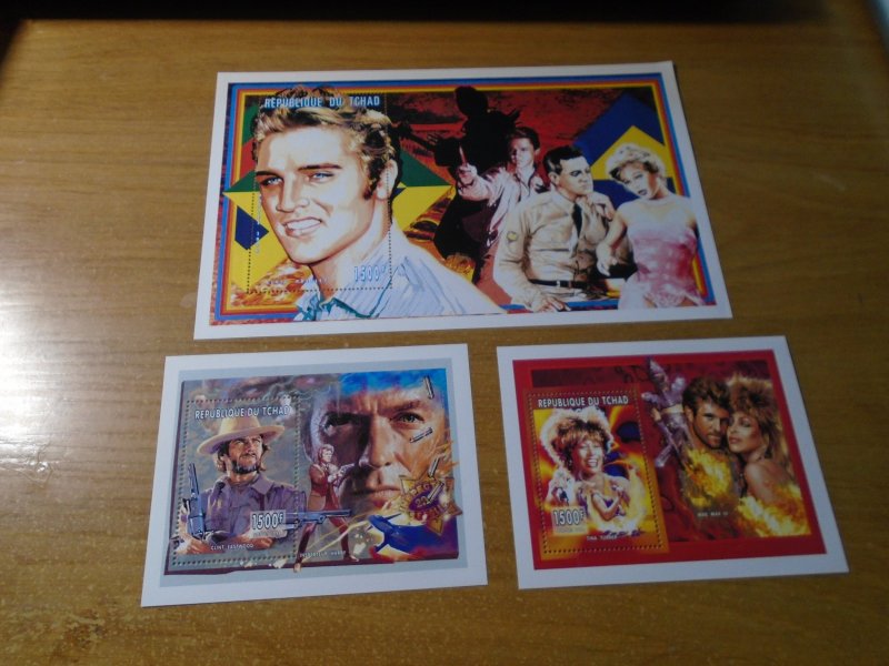 Chad  # 669-70A   MNH  Elvis Presley/ Tina Turner/ Clint Eastwood