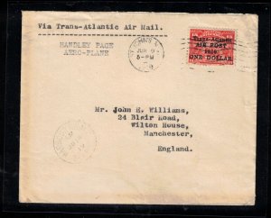 Newfoundland #C2a Very Fine Used On Rare flown Cover To Manchester UK *W\ Cert.*