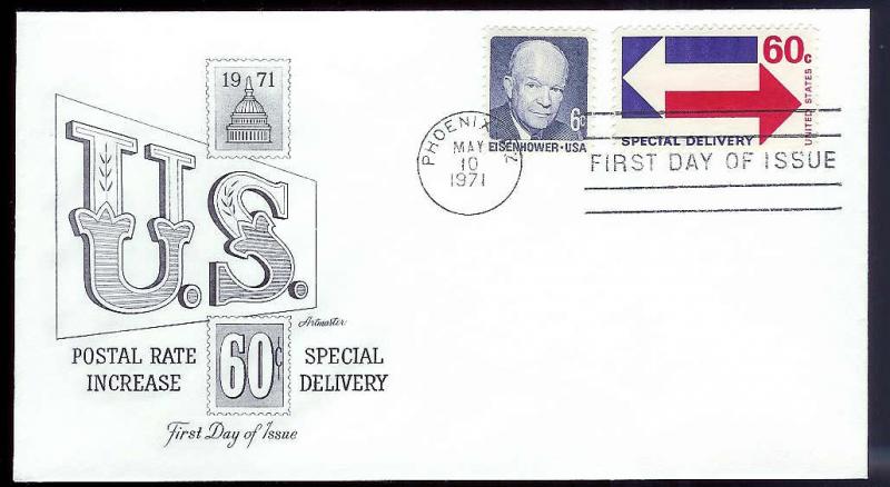 UNITED STATES FDC 60¢ Special Delivery 1971 Artmaster