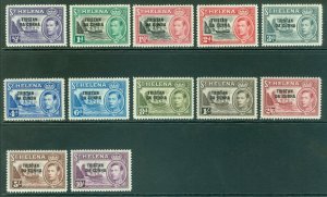 SG 1-12 Tristan da Cunha 1952 set. ½d to 10/-. Fine unmounted mint CAT £140