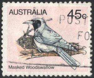 Australia SC#736 45¢ Birds: Second Series; Masked Woodswallow (1980) Used