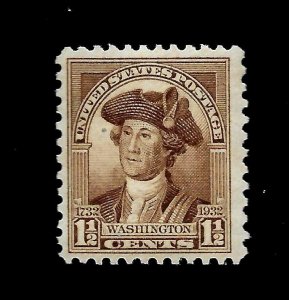 US 1932 Sc# 706 1 1/2 c Washington Bicentennial Mint NH - Vivid Color - Centered