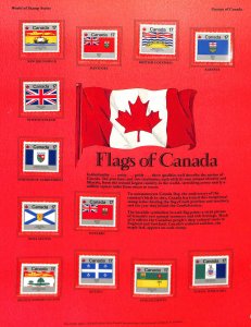 Postal Commemorative Society Stamp Panel MNH, Canada, Flags