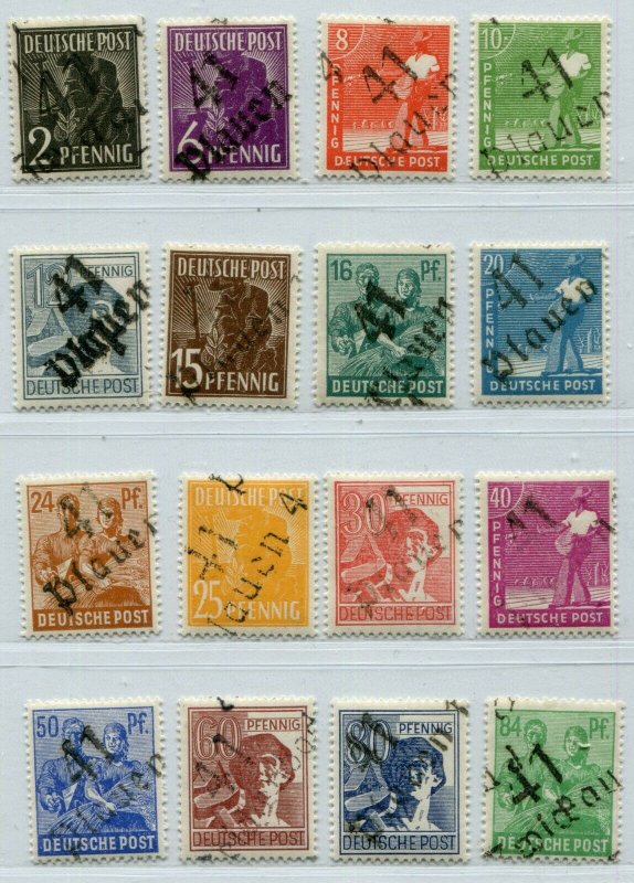 GERMANY SOVIET ZONE HOP BEZIRKSHANDSTEMPEL BEZIRK 41 166-181 X PERFECT MNH 143