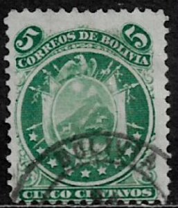 Bolivia #10 used stamp - Coat of Arms