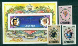 Lesotho 1981 Charles & Diana Wedding + MS IMPERF MUH lot45076