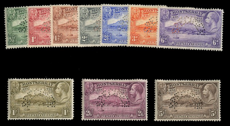 Montserrat #74-84S (SG 84-93s) Cat£250, 1932 Tercentenary, set of ten, perfo...