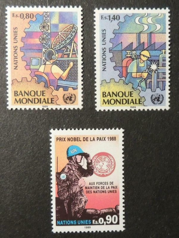 United Nations Geneva 1989 world bank + peace keeping MNH 