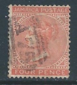 Jamaica #22a Used 4p Queen Victoria - Wmk. 2