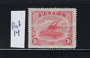 PAPUA SCOTT #59 1915 1D (LIGHT RED) - PERF 14- MINT HINGED