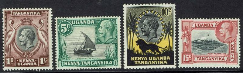 KENYA UGANDA & TANGANYIKA 1935 KGV PICTORIAL 1C 5C 10C AND 15C 