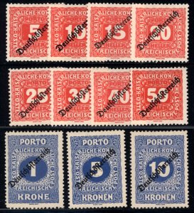 Austria 1919  Scott #J64-74 MH