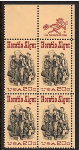 US # 2010 , Horatio Alger , VF OG NH U/R Zip Block of 4 - I Combine S/H