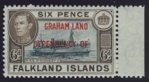 Falkland Is Dep - Graham Land 1945 KGVI 6d blue-black & brown superb MNH. SG A6a