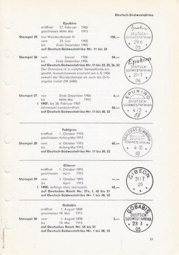 Die Postwertzeichen und Entwertungen, A. Friedemann. German Offices and Colonies