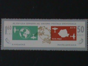 ​ROMANIA-1963-15TH  ANNIV:UNIVERSAL POSTAL UNION-  STAMP-MNH VF LAST ONE
