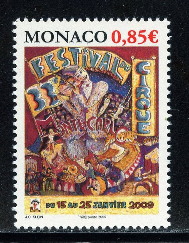 Monaco 2519 MNH, 33rd Monte Carlo Intl. Circus Festival Issue from 2008.