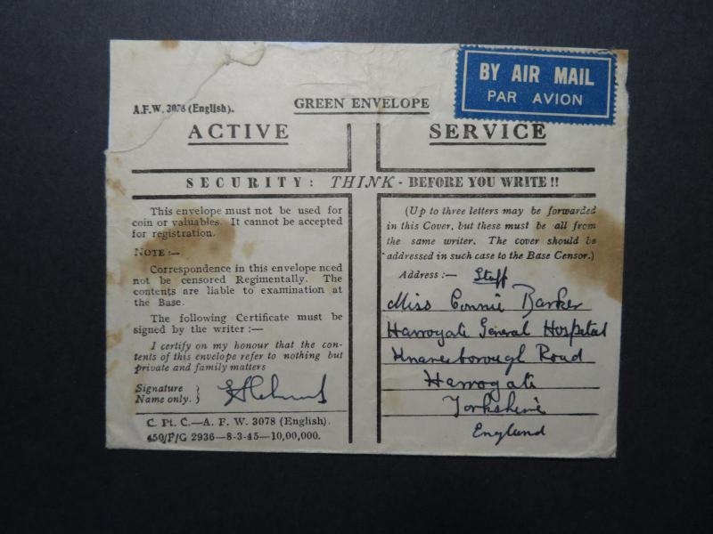 India 1945 Forces Cover / APO 216 (AMBALA) - Z12407