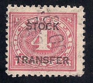 #RD3 4 cents Stock Transfer Stamp used F