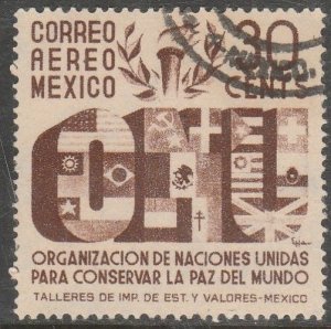 MEXICO C158, 30c Honoring the United Nations. Used VF. (867)