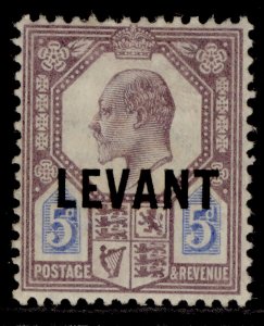 BRITISH LEVANT EDVII SG L8, 5d dull purple & ultramarine, M MINT. Cat £16.