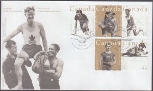 CANADA Sc # 1608-12 FDC of 5 DIFF CANADIAN OLYMPIC SPORTS HEROES