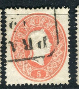 AUSTRIA; 1860-1 classic F. Joseph issue fine used Shade of 5k. value,