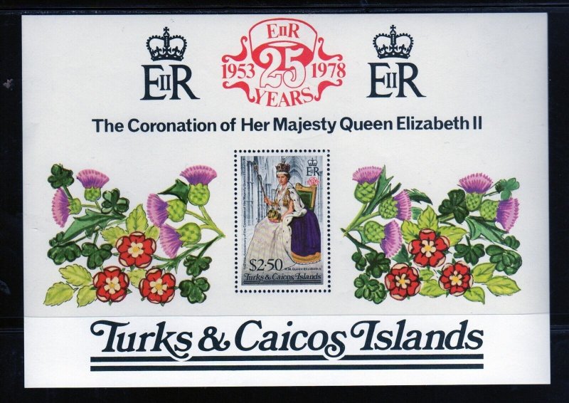 TURKS & CAICOS ISLANDS #346 1978 QEII 25 ANNIV. CORONATION MINT VF NH O.G S/S