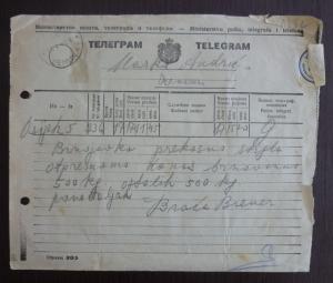 WWII CROATIA-NDH-ZEMUN-GOOD DOCUMENT R! kroatien germany yugoslavia phone J19