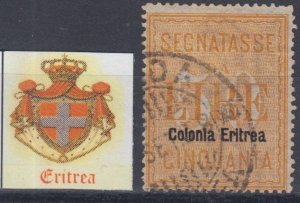 Italy Eritrea 1903 - 50 Lire  Segnatasse n.12 used  cv 480$