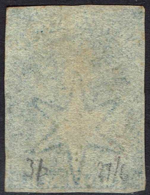 NEW ZEALAND 1862 QV CHALON 2D IMPERF WMK LARGE STAR USED