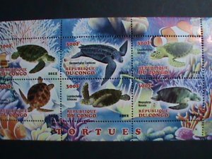 ​CONGO STAMP-2012- WORLD FAMOUS LOVELY TURTLES -MNH S/S SHEET VERY FINE