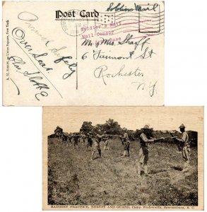 United States A.E.F. World War I Soldier's Free Mail 1918 Newport News, Va. F...