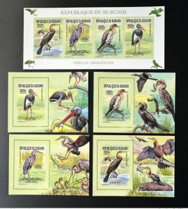 Burundi 2015 / 2016 Mi. I-L 3577 + Bl. ND Migratory Birds Vogel-