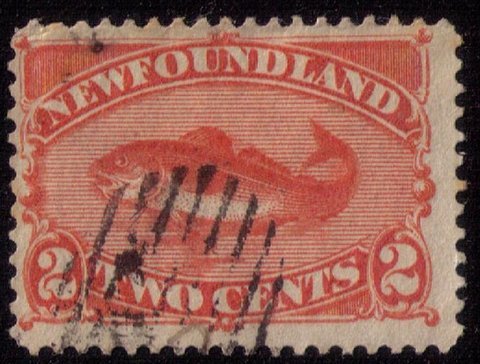 Newfoundland Sc 48 Deep Red Org Used F-VF