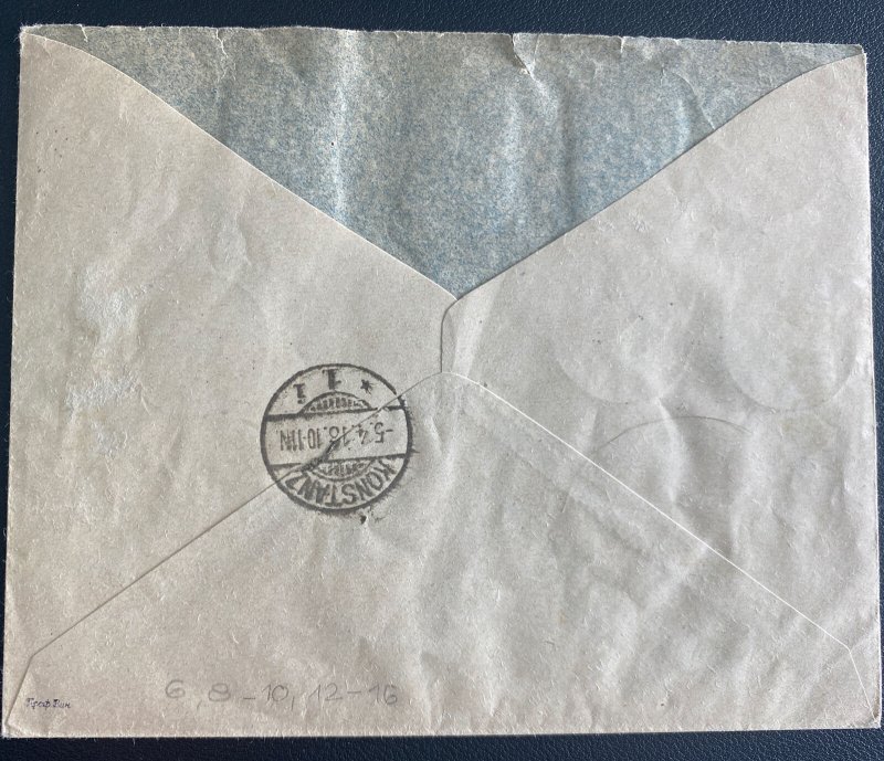 1918 Warsaw Germany In occupied Poland Day Cover To Constanz Provisional Stamps