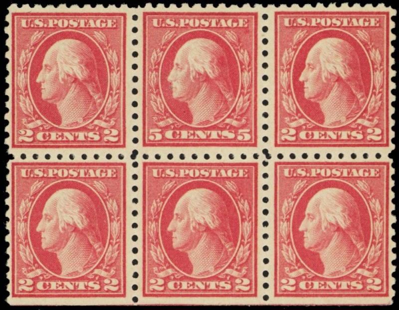 467, VF NH Single 5¢ ERROR In Block of Six Stamps Cat $850.00 - Stuart Katz