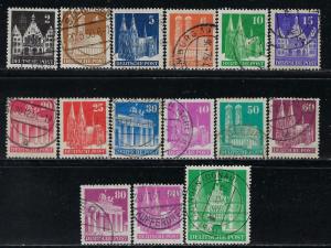 Germany AM Post Scott # 634a - 658a, used, cpl. set