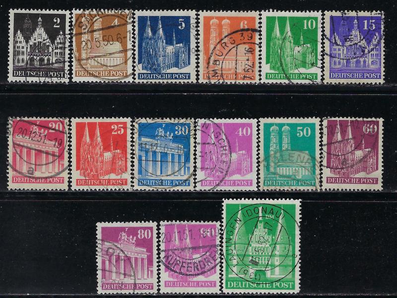 Germany AM Post Scott # 634a - 658a, used, cpl. set