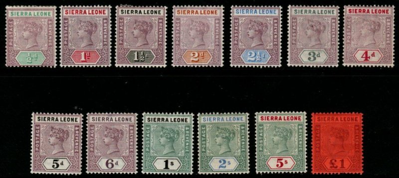 SIERRA LEONE SG41/53 1896-7 DEFINITIVE SET MTD MINT