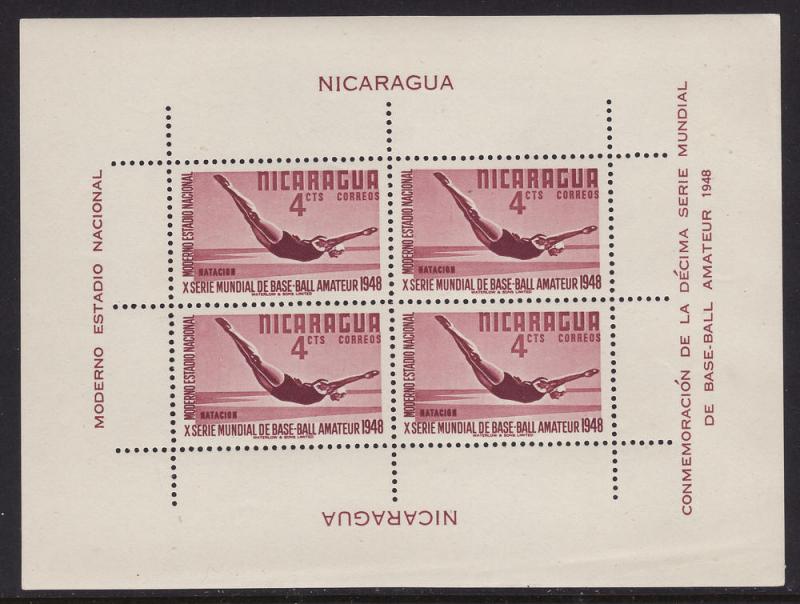 Nicaragua #720 s/s F-VF Mint NH ** Diving