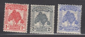 J39742, JL Stamps 1911 gilbert & ellice islands mh/mhr #9-11 trees