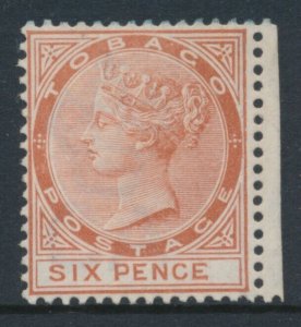 Tobago 1885-96 SG 23 6d Orange-Brown Mint Hinged