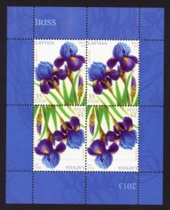 Latvia Sc# 829 MNH Irises (M/S of 4)