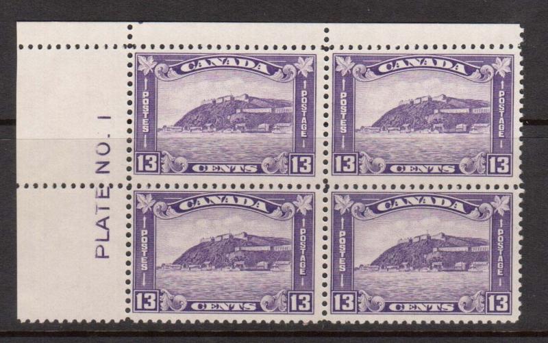 Canada #201 NH Mint Plate #1 UL Block