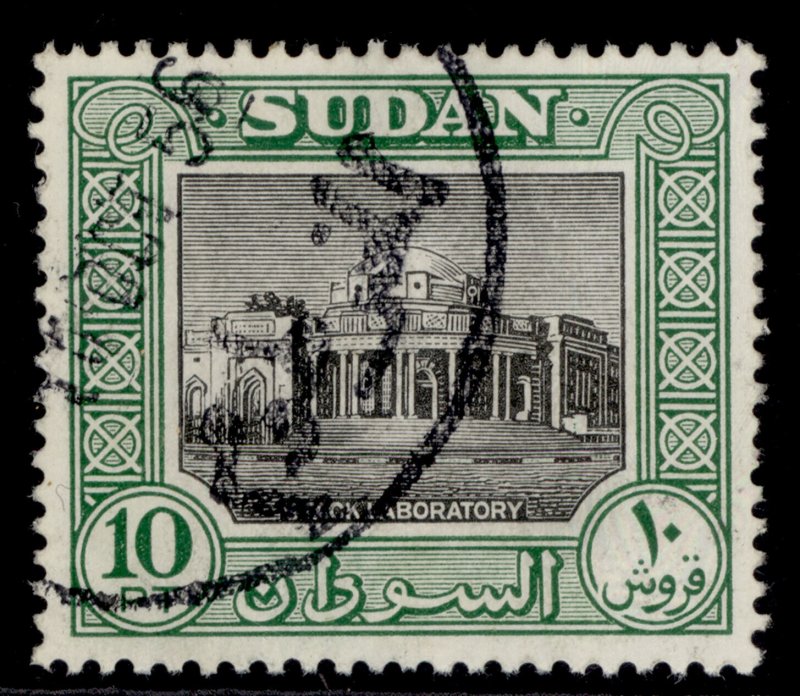 SUDAN GVI SG137, 10p black & green, FINE USED.